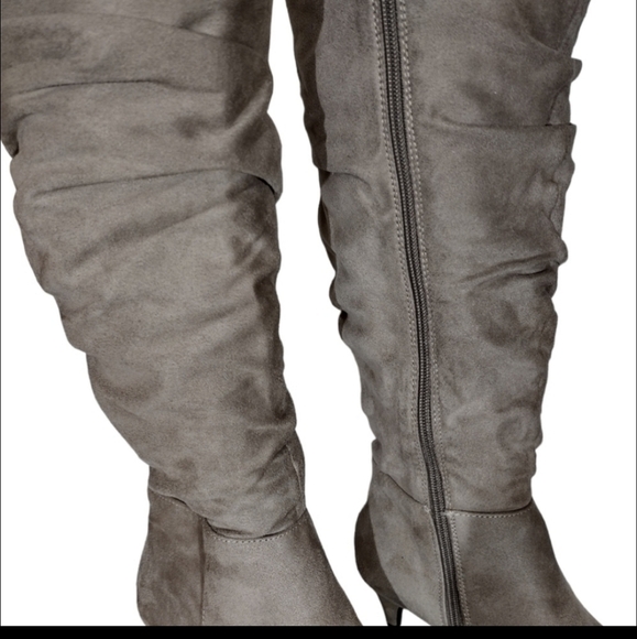 Qupid Faux Suede Slouch Boots NWOT - Picture 7 of 10